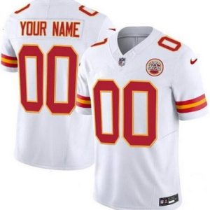 Kansas City Chiefs Customized Limited White FUSE Vapor Jersey