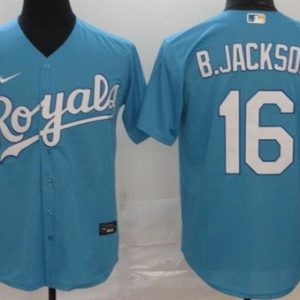 Kansas City Royals #16 Bo Jackson Light Blue 2020 Cool Base Jersey