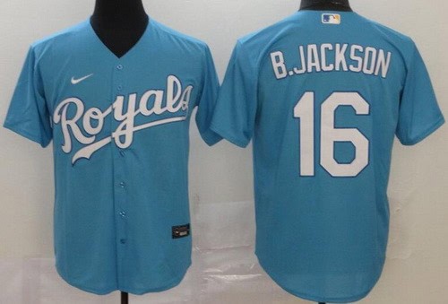 Kansas City Royals #16 Bo Jackson Light Blue 2020 Cool Base Jersey