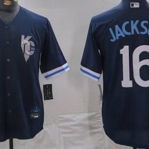 Kansas City Royals #16 Bo Jackson Navy City Cool Base Jersey