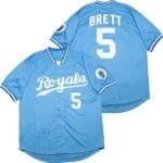 Kansas City Royals #5 George Brett Light Blue 1985 Throwback Jersey