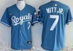 Kansas City Royals #7 Bobby Witt Jr Light Blue Limited Jersey