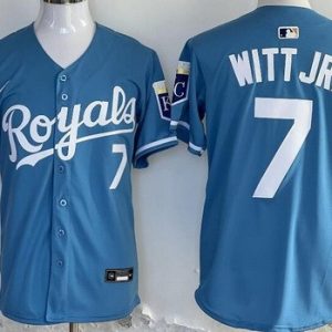 Kansas City Royals #7 Bobby Witt Jr Light Blue Limited Jersey