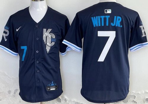 Kansas City Royals #7 Bobby Witt Jr Navy City Limited Jersey