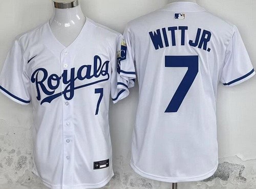 Kansas City Royals #7 Bobby Witt Jr White Limited Jersey