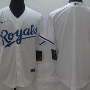Kansas City Royals Blank Royal White Cool Base Jersey