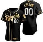 Kansas City Royals Customized Black Gold Authentic Jersey