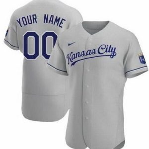 Kansas City Royals Customized Gray Road Authentic Jersey