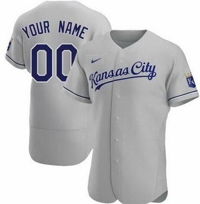 Kansas City Royals Customized Gray Road Authentic Jersey