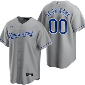 Kansas City Royals Customized Gray Road Cool Base Jersey