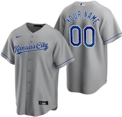 Kansas City Royals Customized Gray Road Cool Base Jersey
