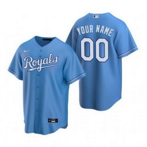 Kansas City Royals Customized Light Blue Alternate 2020 Cool Base Jersey