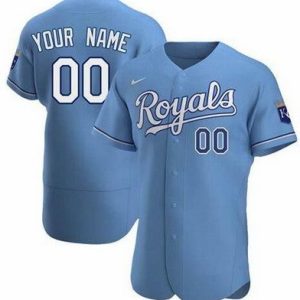 Kansas City Royals Customized Light Blue Alternate Authentic Jersey