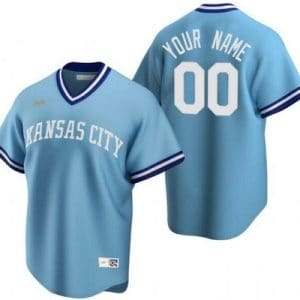 Kansas City Royals Customized Light Blue Cooperstown Collection Cool Base Jersey