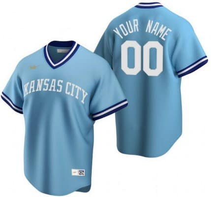 Kansas City Royals Customized Light Blue Cooperstown Collection Cool Base Jersey