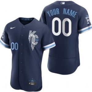 Kansas City Royals Customized Navy 2022 City Connect Authentic Jersey