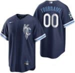 Kansas City Royals Customized Navy 2022 City Connect Cool Base Jersey