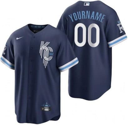 Kansas City Royals Customized Navy 2022 City Connect Cool Base Jersey