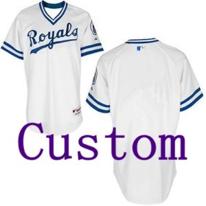 Kansas City Royals Customized White 1974 Turn Back The Clock Jersey