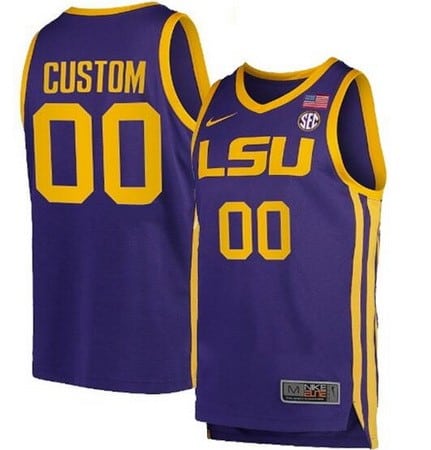 LSU Tigers Customized Purple College Basketball Jersey