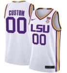 LSU Tigers Customized White College Basketball Jersey