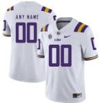 LSU Tigers Customized White Rush College Football Jersey