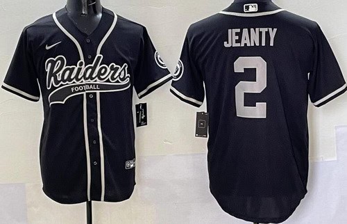 Las Vegas Raiders #2 Ashton Jeanty Limited Black Fashion Baseball Jersey