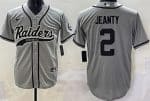 Las Vegas Raiders #2 Ashton Jeanty Limited Gray Fashion Baseball Jersey