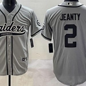 Las Vegas Raiders #2 Ashton Jeanty Limited Gray Fashion Baseball Jersey