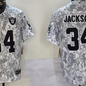 Las Vegas Raiders #34 Bo Jackson Limited Arctic Camo 2024 Salute to Service Jersey
