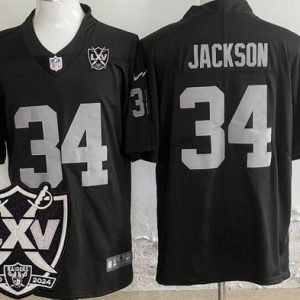 Las Vegas Raiders #34 Bo Jackson Limited Black 65th Season Vapor Jersey