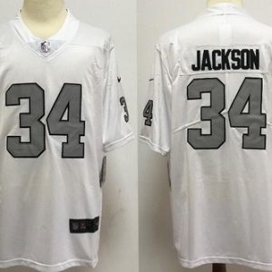 Las Vegas Raiders #34 Bo Jackson Limited White Rush Color Jersey