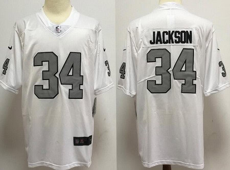 Las Vegas Raiders #34 Bo Jackson Limited White Rush Color Jersey