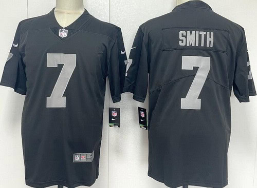 Las Vegas Raiders #7 Geno Smith Limited Black Vapor Jersey