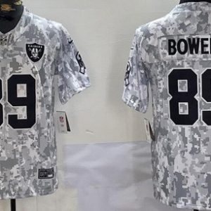 Las Vegas Raiders #89 Brock Bowers Limited Arctic Camo 2024 Salute to Service Jersey