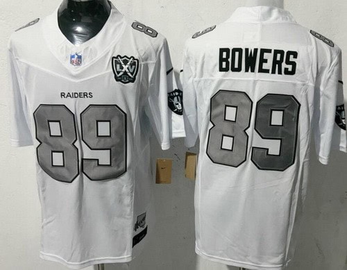 Las Vegas Raiders #89 Brock Bowers Limited White Fashion FUSE Vapor Jersey
