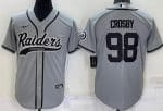 Las Vegas Raiders #98 Maxx Crosby Gray Baseball Jersey