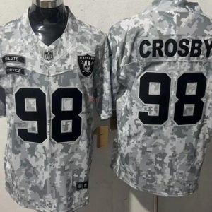 Las Vegas Raiders #98 Maxx Crosby Limited Arctic Camo 2024 Salute to Service Jersey