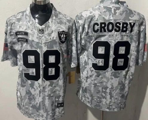 Las Vegas Raiders #98 Maxx Crosby Limited Arctic Camo 2024 Salute to Service Jersey