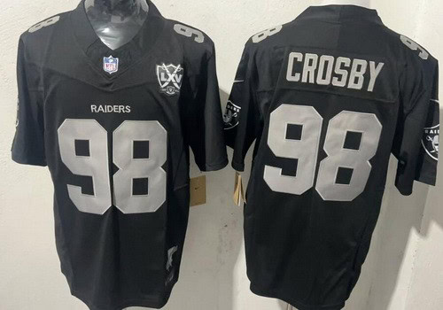 Las Vegas Raiders #98 Maxx Crosby Limited Black 65th Fashion Vapor Jersey