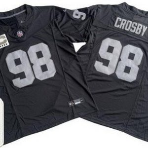 Las Vegas Raiders #98 Maxx Crosby Limited Black C Patch FUSE Vapor Jersey