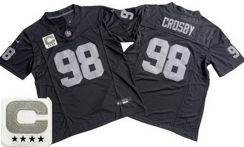 Las Vegas Raiders #98 Maxx Crosby Limited Black C Patch FUSE Vapor Jersey