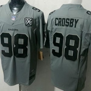 Las Vegas Raiders #98 Maxx Crosby Limited Gray Fashion FUSE Vapor Jersey