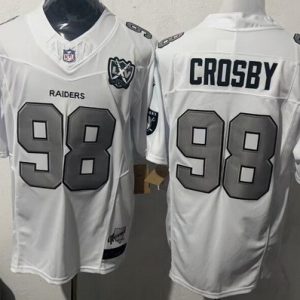 Las Vegas Raiders #98 Maxx Crosby Limited White 65th Fashion Vapor Jersey