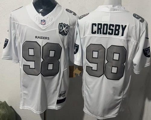 Las Vegas Raiders #98 Maxx Crosby Limited White 65th Fashion Vapor Jersey