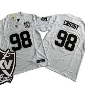 Las Vegas Raiders #98 Maxx Crosby Limited White 65th Season FUSE Vapor Jersey