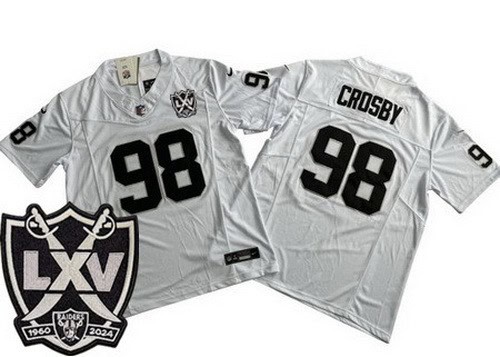 Las Vegas Raiders #98 Maxx Crosby Limited White 65th Season FUSE Vapor Jersey