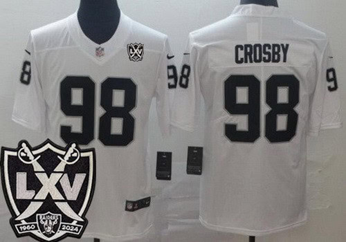 Las Vegas Raiders #98 Maxx Crosby Limited White 65th Season Vapor Jersey