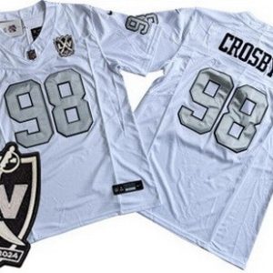 Las Vegas Raiders #98 Maxx Crosby Limited White Alternate 65th Season FUSE Vapor Jersey