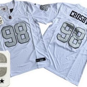 Las Vegas Raiders #98 Maxx Crosby Limited White Alternate C Patch FUSE Vapor Jersey